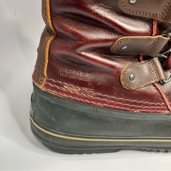 Sorel Joan of Ark Premium red leather boots size 8.5 - Picture 4 of 11
